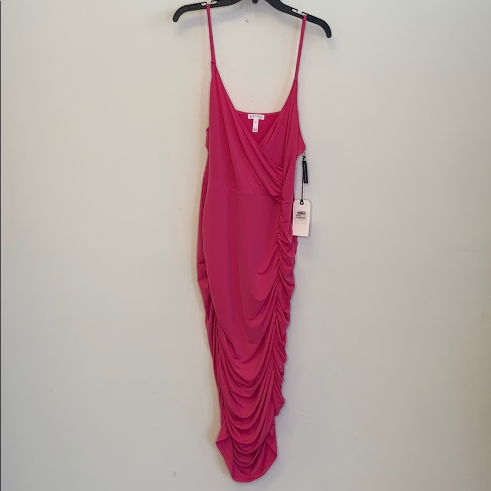 LEITH Nordstrom Plus Ruched Raspberry BodyCon 1X - Picture 4 of 12